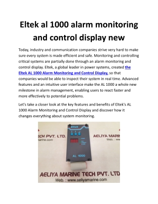 eltek al 1000 alarm monitoring and control