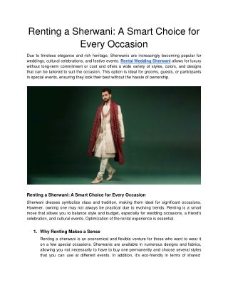 Renting a Sherwani_ A Smart Choice for Every Occasion - Google Docs