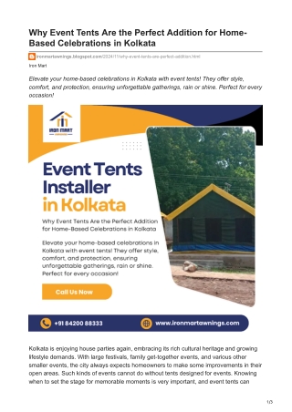 ironmartawnings.blogspot.com-Why Event Tents Are the Perfect Addition for Home-Based Celebrations in Kolkata