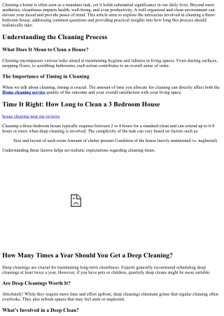 Time It Right: How Long to Clean a 3 Bedroom House