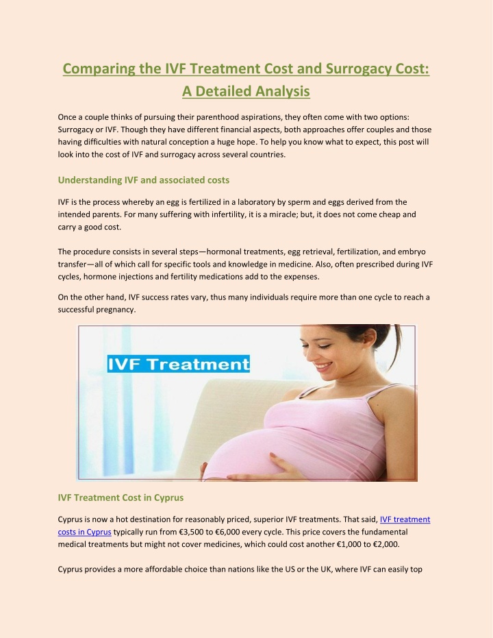 comparing the ivf treatment cost and surrogacy