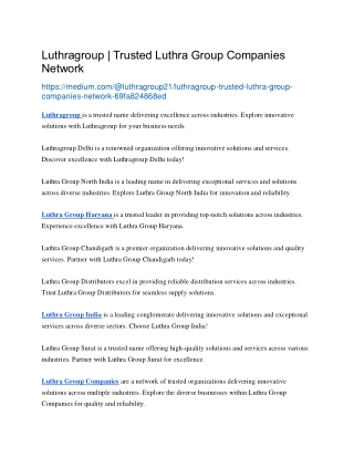 luthragroup trusted luthra group companies network