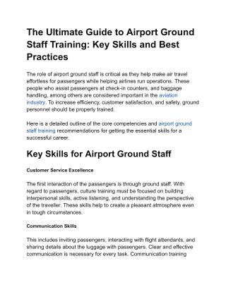 The Ultimate Guide to Airport Ground Staff Training_ Key Skills and Best Practices