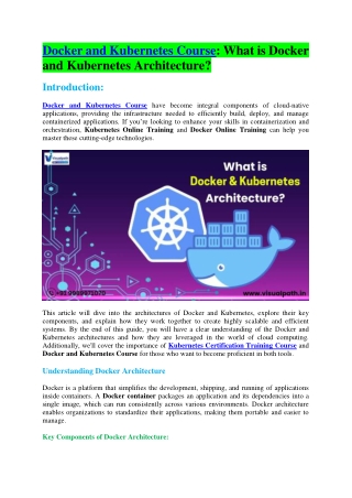 docker and kubernetes course what is docker