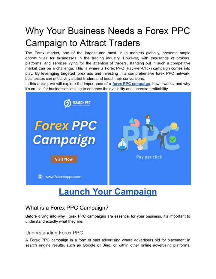 why your business needs a forex ppc campaign