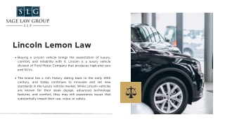 Lincoln Lemon Law Attorney California - Sage Law Group LLP