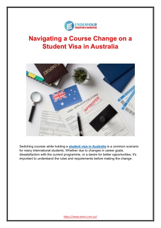 Navigating a Course Change on a Student Visa in Australia