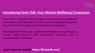 introducing feely talk your mental wellbeing