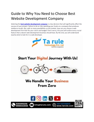 guide to why you need to choose best website