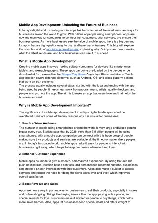 mobile app development unlocking the future