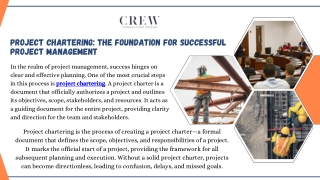 project chartering the foundation for successful