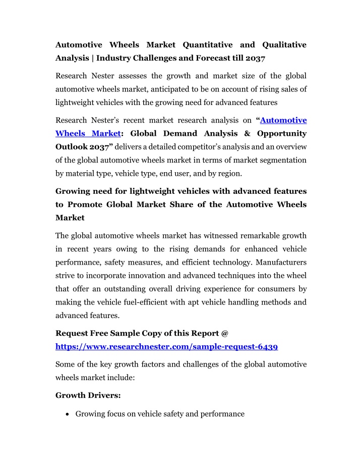 automotive wheels market quantitative