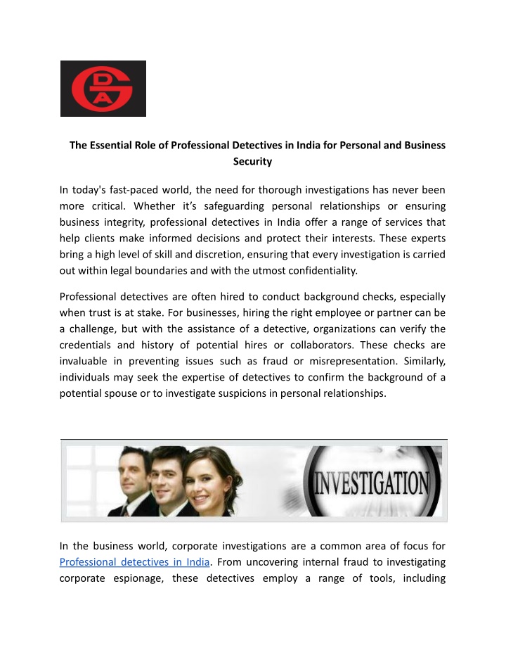 the essential role of professional detectives