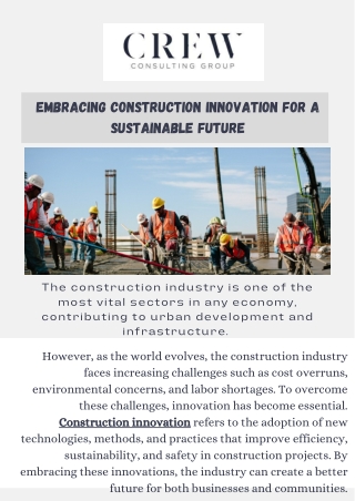 Construction Innovation Transforming the Industry with Cutting-Edge Solutions