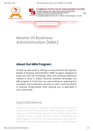 Best MBA college in Pune- Full Time MBA in Pune _ SIMS