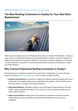 The Best Roofing Contractors in Dudley for Your Next Roof Replacement