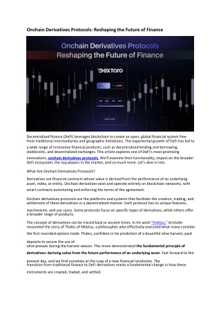 Onchain Derivatives Protocols: Revolutionizing DeFi Markets