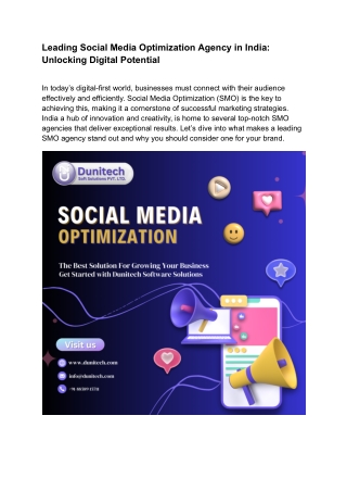 Social Media Optimization Agency in India