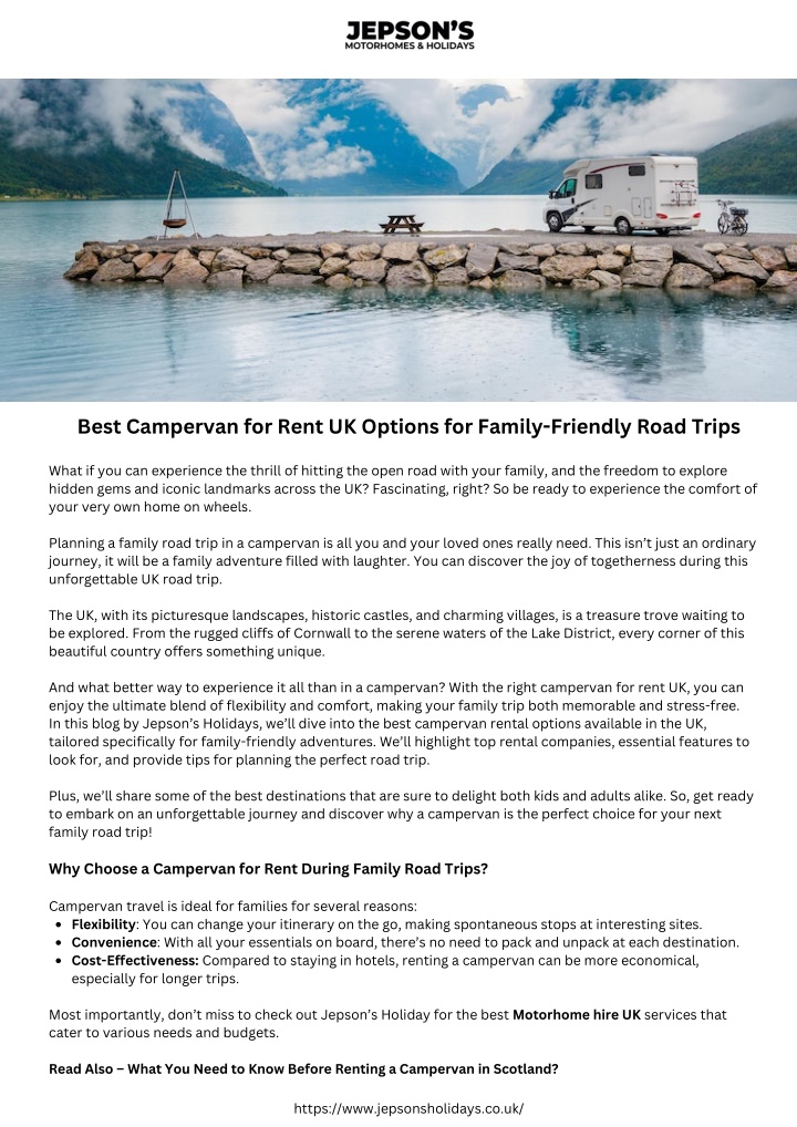 best campervan for rent uk options for family