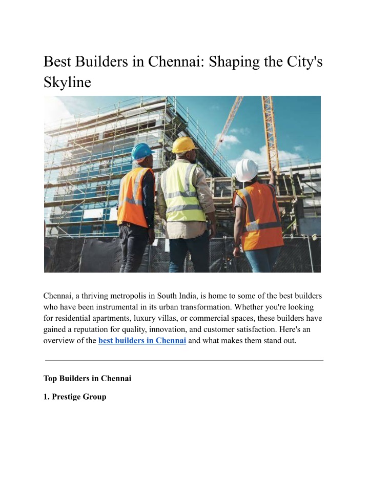 best builders in chennai shaping the city