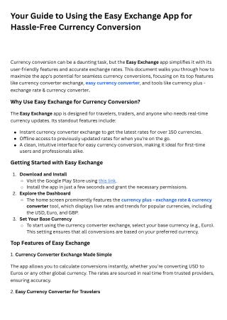 your guide to using the easy exchange