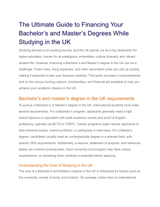 the ultimate guide to financing your bachelor