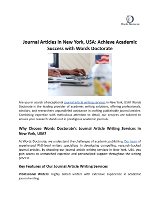 Journal Articles in New York, USA_ Achieve Academic Success with Words Doctorate