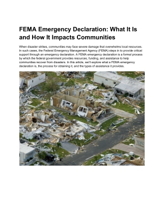 FEMA Emergency Declaration_ What It Is and How It Impacts Communities