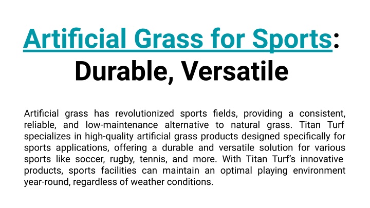 artificial grass for sports durable versatile