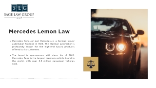 Mercedes Lemon Law Attorney in California - Sage Law Group LLP