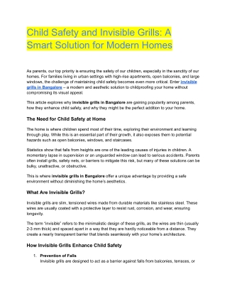 child safety and invisible grills a smart