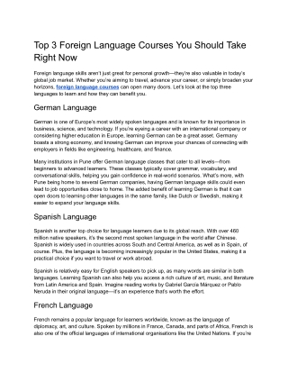 Top 3 Foreign Language Courses You Should Take Right Now