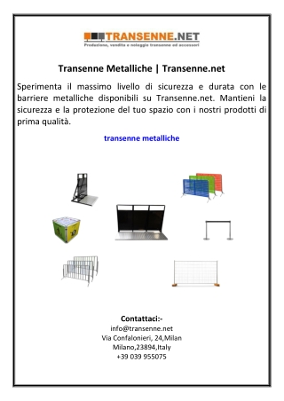 Transenne Metalliche  Transenne.net