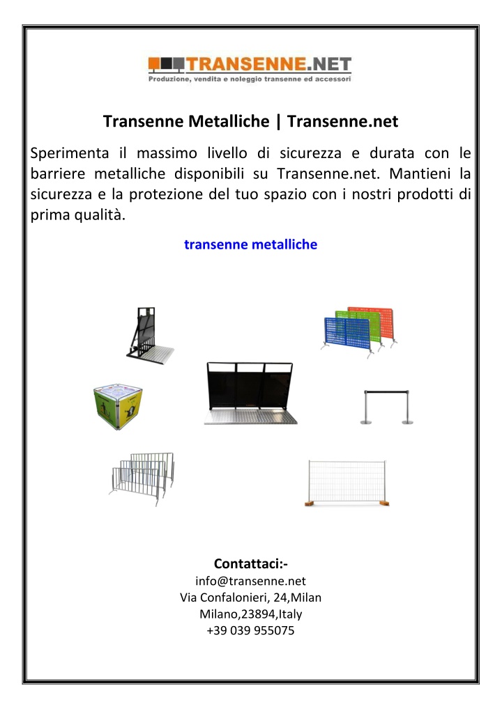 transenne metalliche transenne net