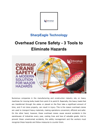 Overhead Crane Safety - 3 Tools to Eliminate Hazards