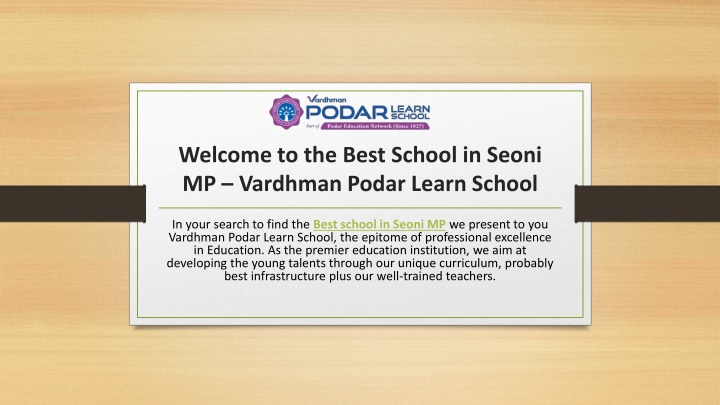 welcome to the best school in seoni mp vardhman podar learn school