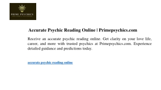 Accurate Psychic Reading Online  Primepsychics.com