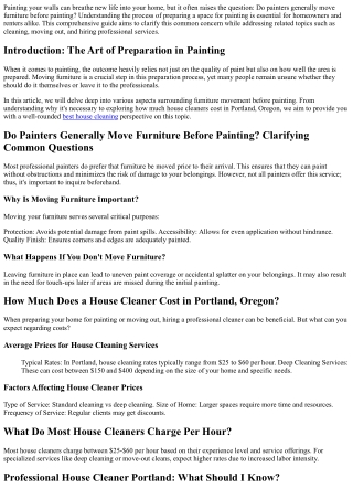 “Do Painters Generally Move Furniture Before Painting? Clarifying Common Questio