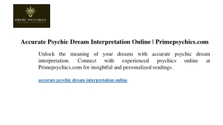 Accurate Psychic Reading Online  Primepsychics.com.pptx1111