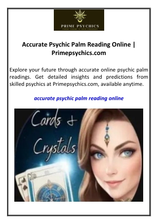 Accurate Psychic Palm Reading Online Primepsychics.com