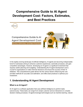 Comprehensive Guide to AI Agent Development Cost_ Factors, Estimates, and Best Practices