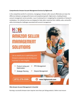 comprehensive amazon account management services