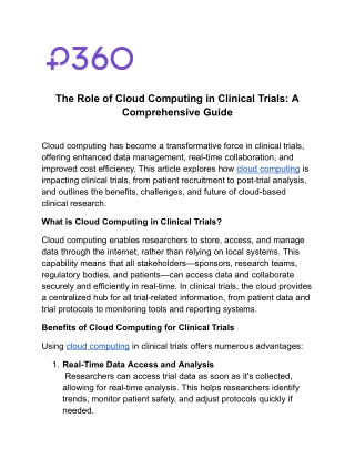 the role of cloud computing in clinical trials