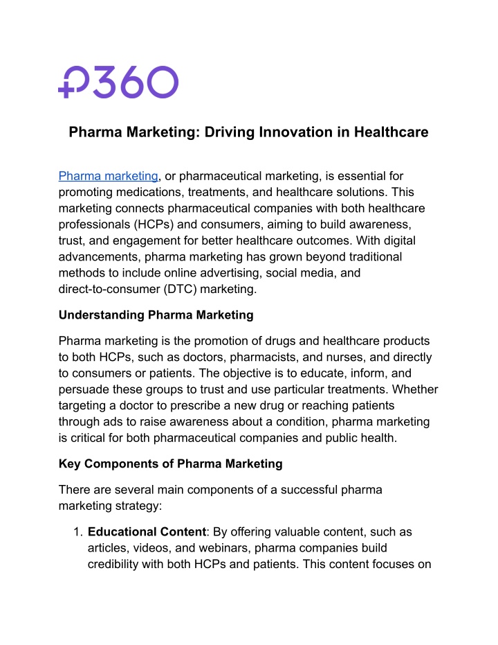 pharma marketing driving innovation in healthcare