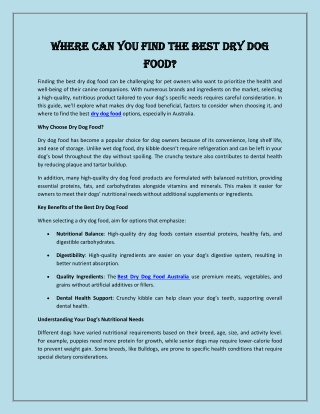 Where Can You Find the Best Dry Dog Food?