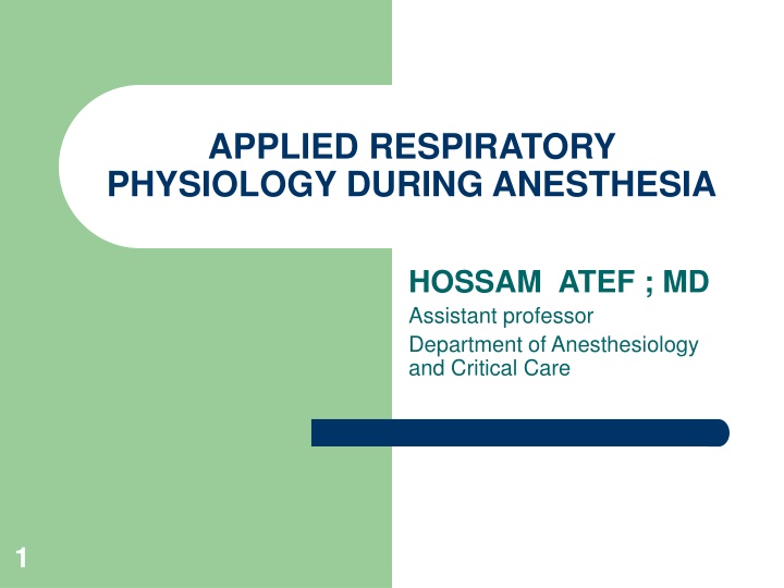 applied respiratory physiology during anesthesia