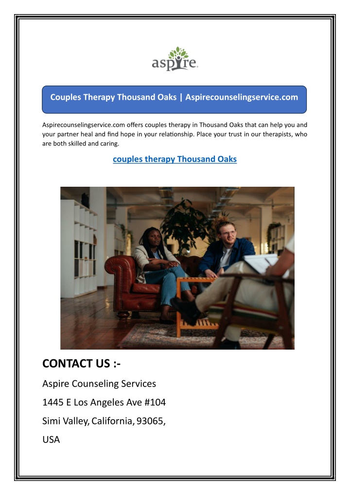 couples therapy thousand oaks