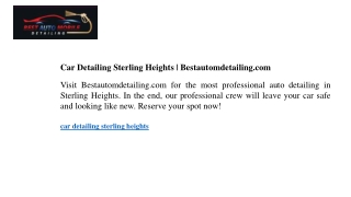 Car Detailing Sterling Heights  Bestautomdetailing.com