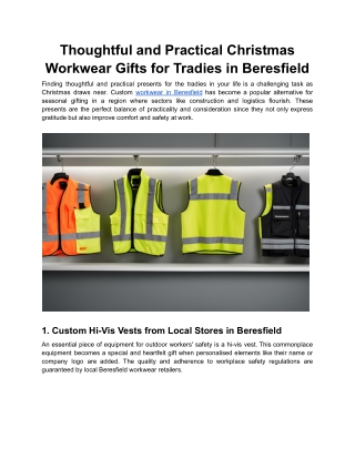 Thoughtful and Practical Christmas Workwear Gifts for Tradies in Beresfield