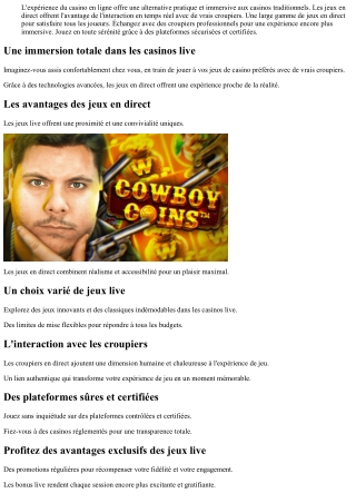 Jeux de casino live
